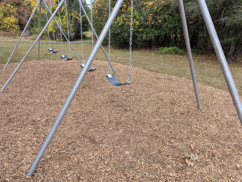 Newly installed swing seats and hardware