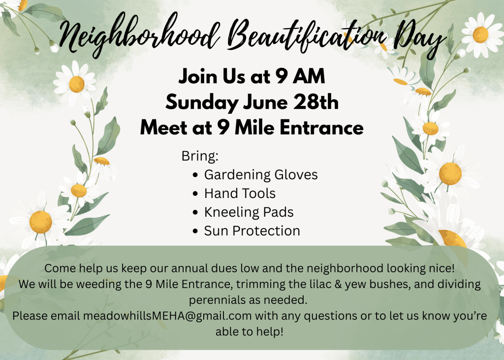 Neighborhood Beautification Day announcement